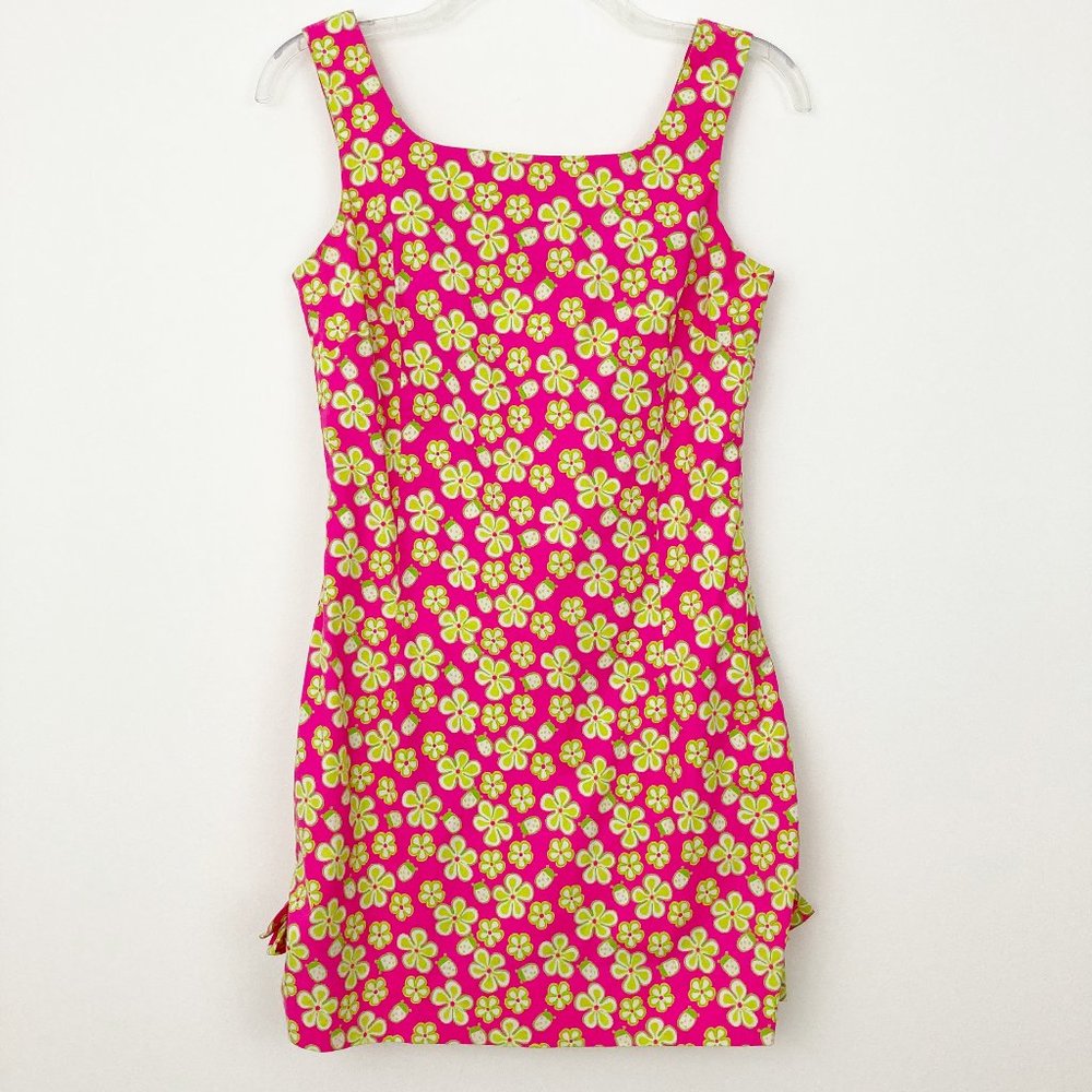 Lilly Pulitzer Vibrant Pink and Yellow Floral Mini Dress
